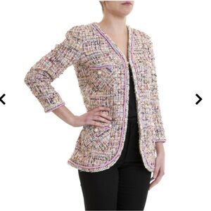 Edward Achour Paris Tweed Long Sleeve Jacket Blazer Multicoloured size 36